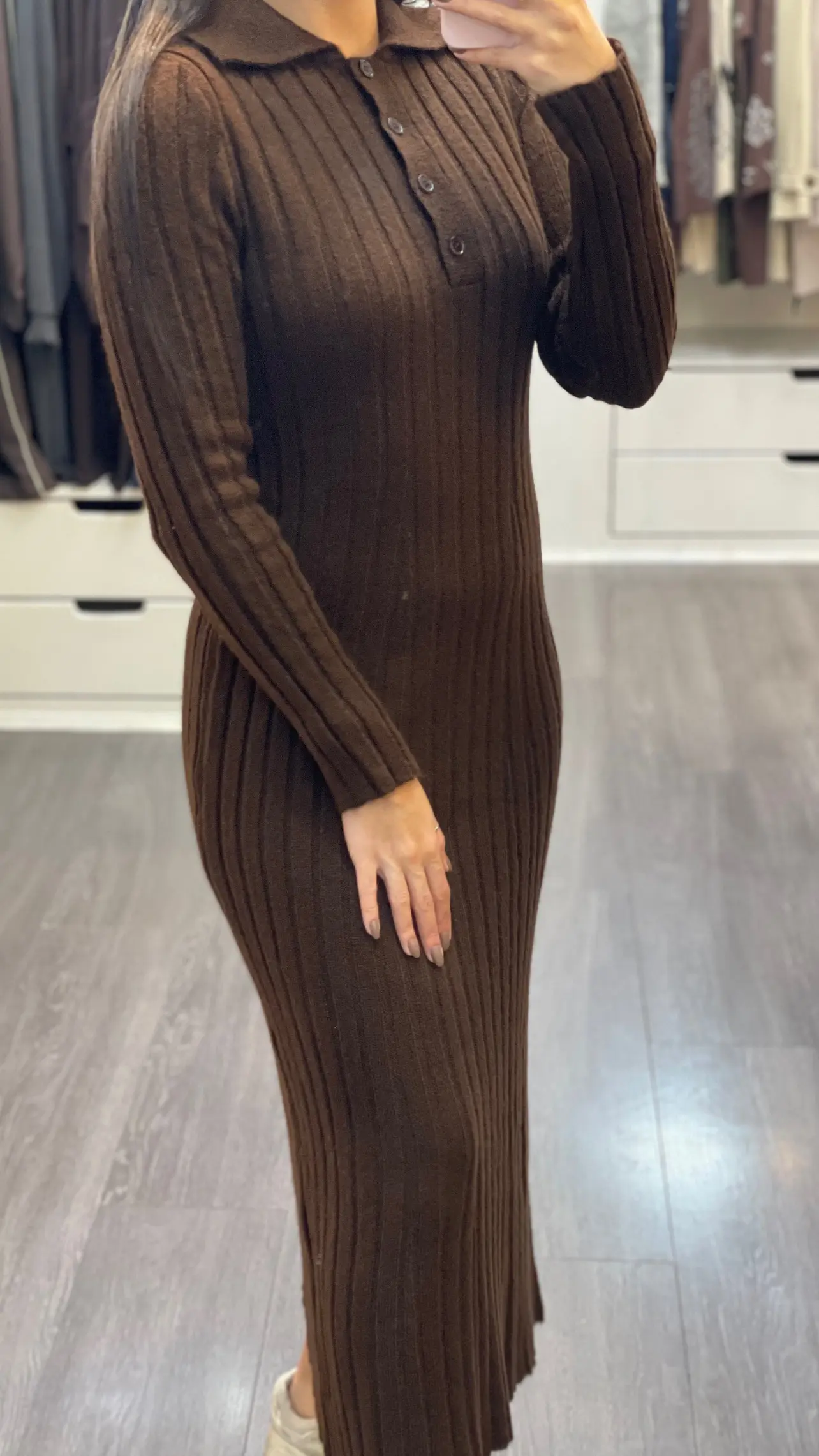 پیراهن بافت ترک طرح چهار دکمه